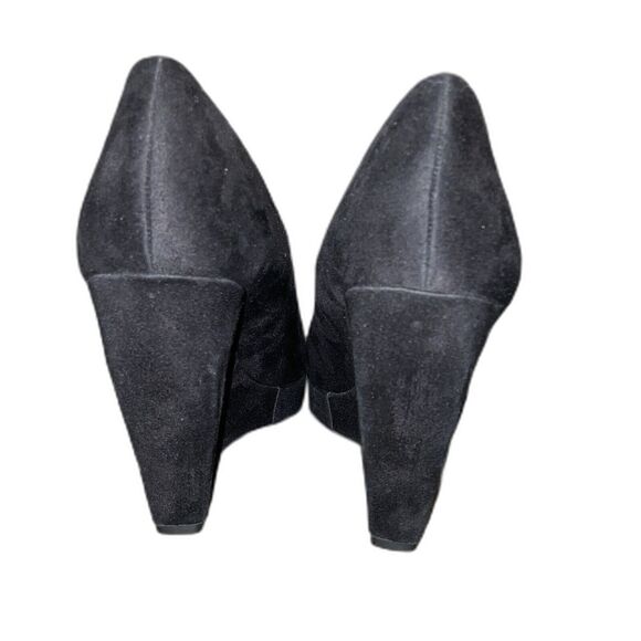X-APPEAL Licorice Style Black Close Point Toe Hidden Heel Wedge Woman's size 9 - Picture 4 of 16